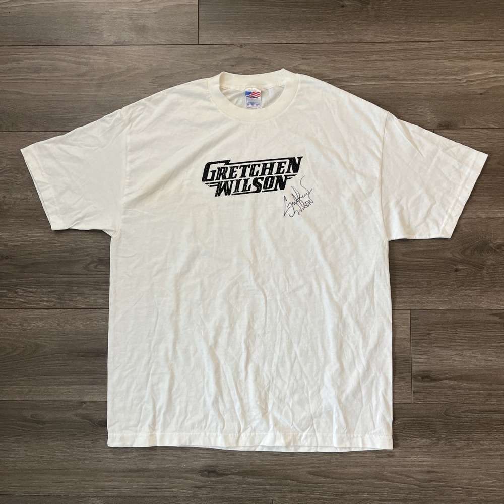 Gretchen Wilson Mens XL T Shirt VTG Signed Short Sleeve